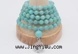 GMN1250 Hand-knotted 8mm, 10mm amazonite 108 beads mala necklaces with charm