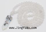 GMN1501 Hand-knotted 8mm candy jade 108 beads mala necklace with pendant