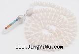 GMN1509 Hand-knotted 8mm, 10mm Tibetan agate 108 beads mala necklace with pendant