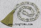 GMN203 Hand-knotted 6mm artistic jasper 108 beads mala necklaces with tassel