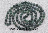 GMN409 Hand-knotted 8mm, 10mm moss agate 108 beads mala necklaces
