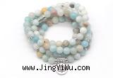 GMN7003 8mm amazonite 108 mala beads wrap bracelet necklace