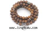 GMN7023 8mm elephant skin jasper 108 mala beads wrap bracelet necklace