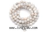 GMN7063 8mm white crazy lace agate 108 mala beads wrap bracelet necklaces