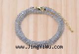 GMN7255 4mm faceted round tiny labradorite beaded necklace jewelry