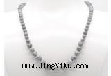 GMN7304 grey picture jasper graduated beaded necklace & bracelet set