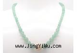 GMN7312 green aventurine graduated beaded necklace & bracelet set