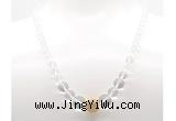 GMN7338 white crystal graduated beaded necklace & bracelet set