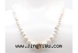 GMN7340 white howlite graduated beaded necklace & bracelet set