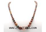GMN7351 picasso jasper graduated beaded necklace & bracelet set