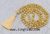 GMN744 Hand-knotted 8mm, 10mm golden tiger eye 108 beads mala necklaces with tassel