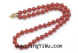 GMN7759 18 - 36 inches 8mm, 10mm round red agate beaded necklaces