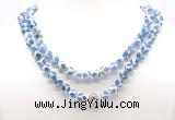 GMN8002 18 - 36 inches 8mm, 10mm blue Tibetan agate 54, 108 beads mala necklaces