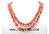 GMN8007 18 - 36 inches 8mm, 10mm red banded agate 54, 108 beads mala necklaces