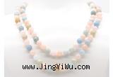 GMN8021 18 - 36 inches 8mm, 10mm morganite 54, 108 beads mala necklaces