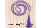 GMN8205 18 - 36 inches 8mm amethyst 54, 108 beads mala necklace with tassel