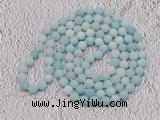 GMN924 Hand-knotted 8mm, 10mm matte amazonite 108 beads mala necklaces