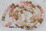 GMN928 Hand-knotted 8mm, 10mm matte volcano cherry quartz 108 beads mala necklaces