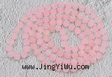 GMN929 Hand-knotted 8mm, 10mm matte rose quartz 108 beads mala necklaces