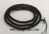 GNBS22 4mm black sandalwood 216 mala beads wrap bracelet necklace