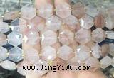HABS19 15 inches 12mm faceted hexagon red gum flower beads wholesale