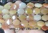 HABS22 15 inches 12mm faceted hexagon red aventurine beads wholesale