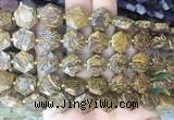HABS27 15 inches 12mm faceted hexagon elephant skin jasper beads wholesale