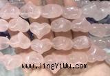 HGBS02 15 inches 11*13*18mm carved heart rose quartz beads