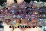 HGBS05 15 inches 11*13*18mm carved heart purple fluorite beads
