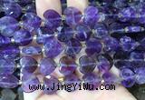 HGBS116 15 inches 12mm faceted heart amethyst beads wholesale