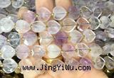 HGBS117 15 inches 12mm faceted heart amethyst beads wholesale
