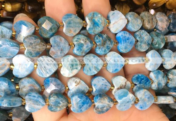 HGBS124 15 inches 12mm faceted heart apatite beads wholesale