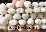 HGBS139 15 inches 15mm heart White moonstone beads wholesale