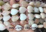 HGBS30 15 inches 20mm heart pink aventurine gemstone beads wholesale