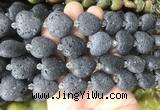HGBS99 15 inches 20mm heart black lava beads wholesale