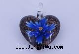 LP16 15*32*38mm heart inner flower lampwork glass pendants