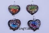 LP31 12*35*44mm heart inner flower lampwork glass pendants