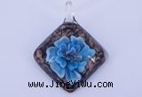 LP59 12*38*48mm diamond inner flower lampwork glass pendants