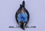 LP84 13*26*58mm leaf inner flower lampwork glass pendants