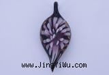 LP88 11*26*60mm leaf inner flower lampwork glass pendants