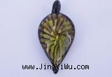 LP90 13*25*53mm leaf inner flower lampwork glass pendants