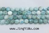 LRBS06 15 inches 12mm flat round larimar gemstone beads wholesale