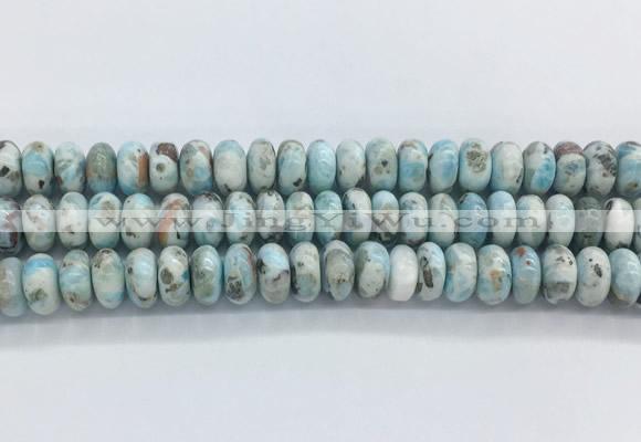 LRBS11 15 inches 7*12mm rondelle larimar gemstone beads wholesale