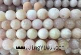 LSBS1006 15 inches 17mm carved round morganite gemstone beads wholesale