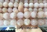 LSBS1007 15 inches 19mm carved round morganite gemstone beads wholesale LSBS1007 15 inches 19mm carved round morganite gemstone beads wholesale