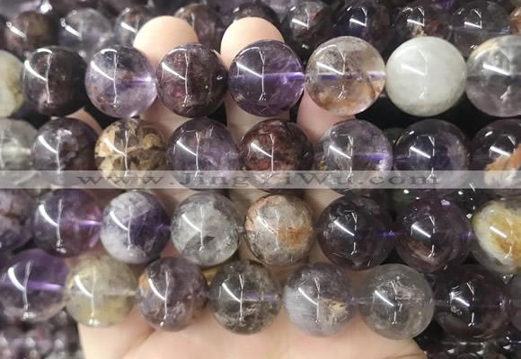 LSBS102 15 inches 16mm round purple phantom quartz beads wholesale