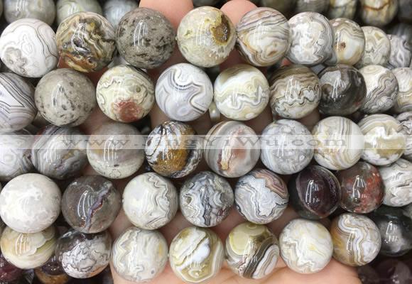 LSBS104 15 inches 16mm round mexican crazy agate beads wholesale