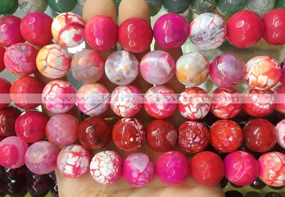 LSBS137 15 inches 16mm faceted round agate gemstone beads wholesale