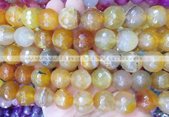 LSBS141 15 inches 16mm faceted round agate gemstone beads wholesale