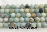 LSBS170 15 inches 16mm round matte amazonite gemstone beads wholesale
